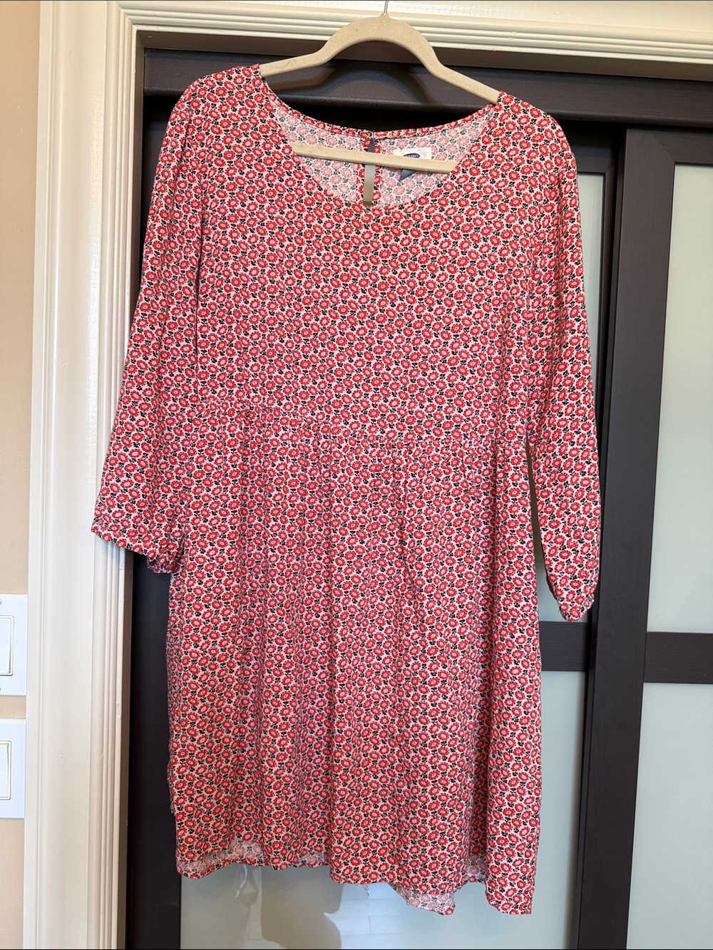 Old Navy Red Paisley Shift Dress